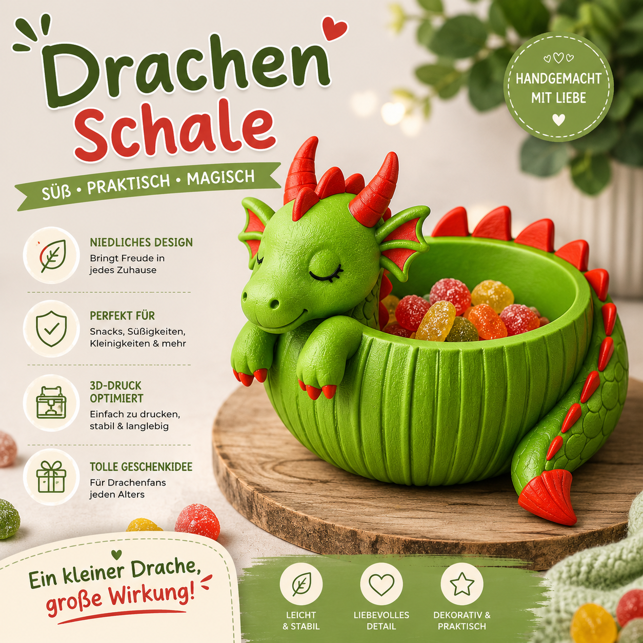 Bezaubernde Drachenschale 3D Druck